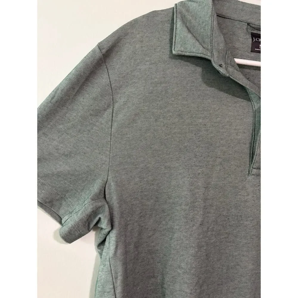 J.Crew Slim Fit Polo Men's Medium Heathered Green Cotton Blend
